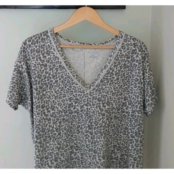 Pilcro Anthropologie The Jordyn Cotton Slub V Neck T Shirt Size Medium Brown - Picture 2 of 11